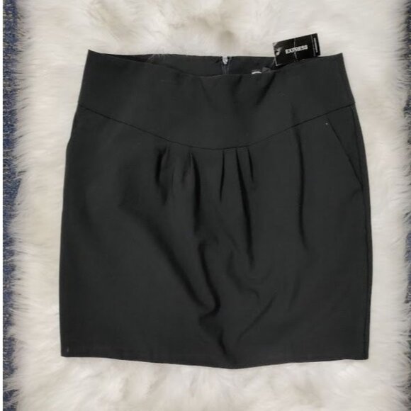Express Design Studio Black Back Slit Career Mini Skirt Women's Size 10 NWT - Picture 2 of 10